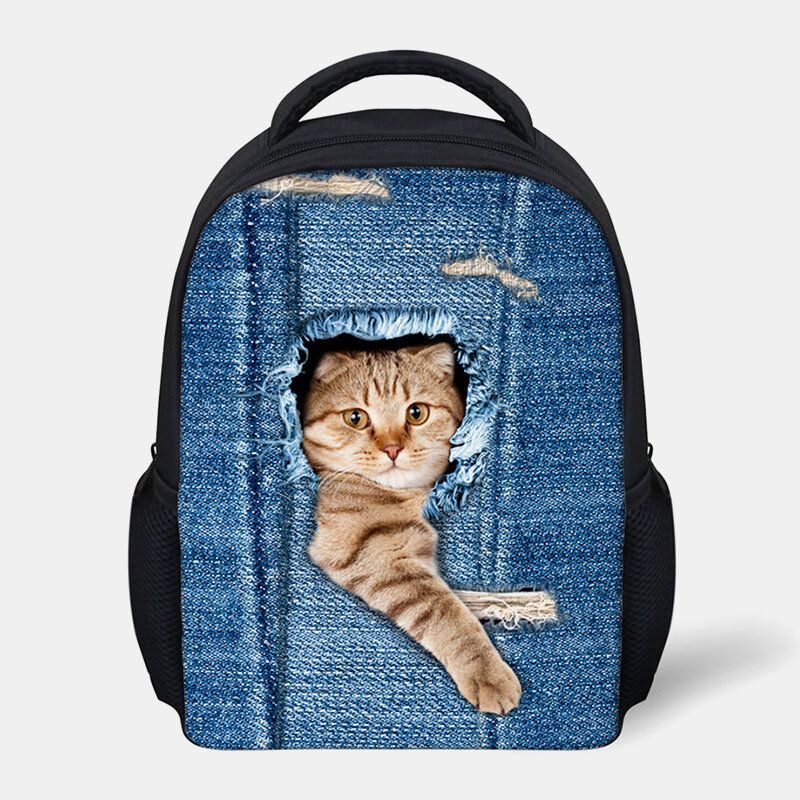 Enfant Unisexe 3d Animal Creative Cartoon Cute Cat Print Casual Outdoor Backpack Cartable