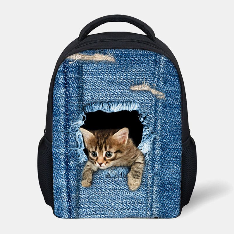 Enfant Unisexe 3d Animal Creative Cartoon Cute Cat Print Casual Outdoor Backpack Cartable