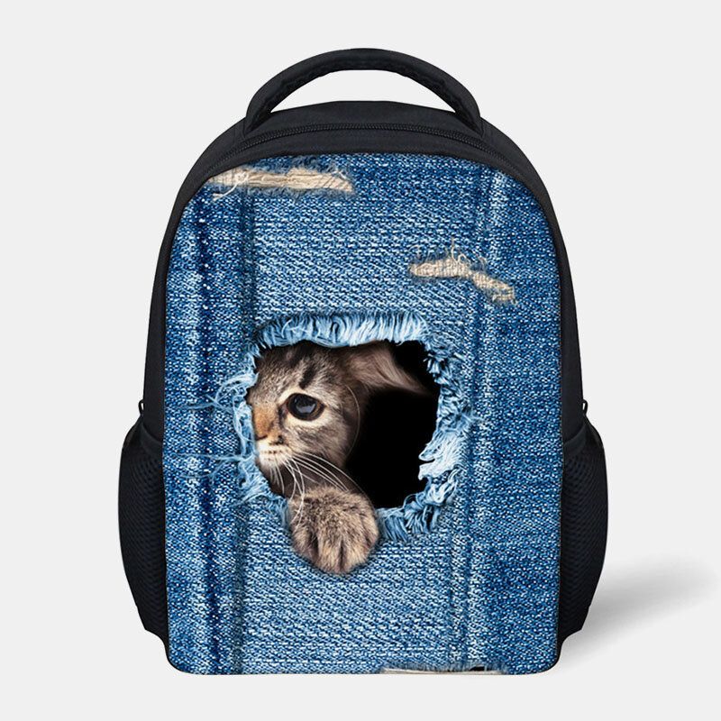 Enfant Unisexe 3d Animal Creative Cartoon Cute Cat Print Casual Outdoor Backpack Cartable