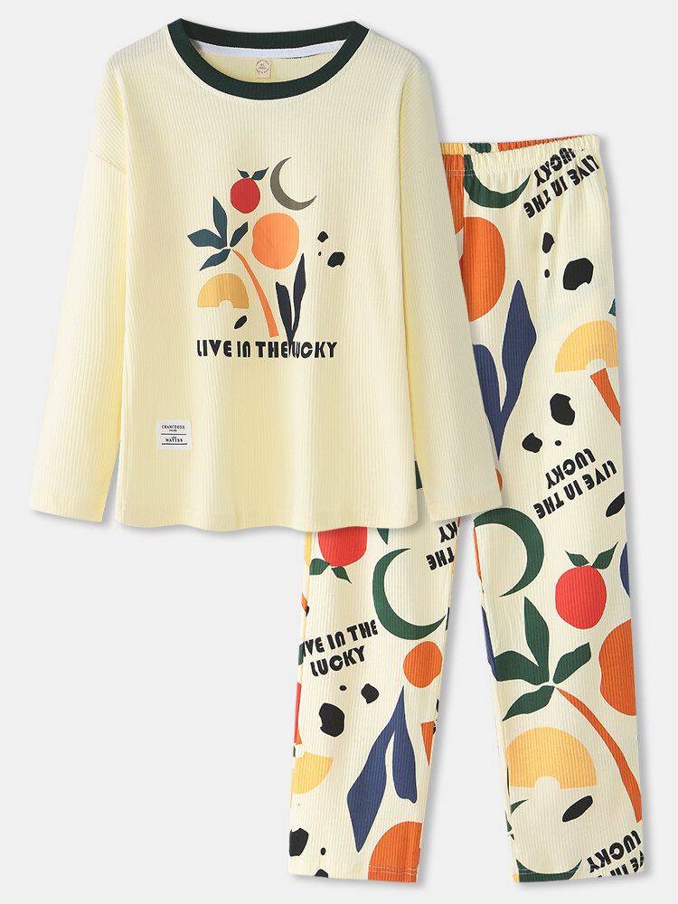 Ensemble De Pyjama À La Maison Avec Imprimé Lettre Graphique Pour Femmes