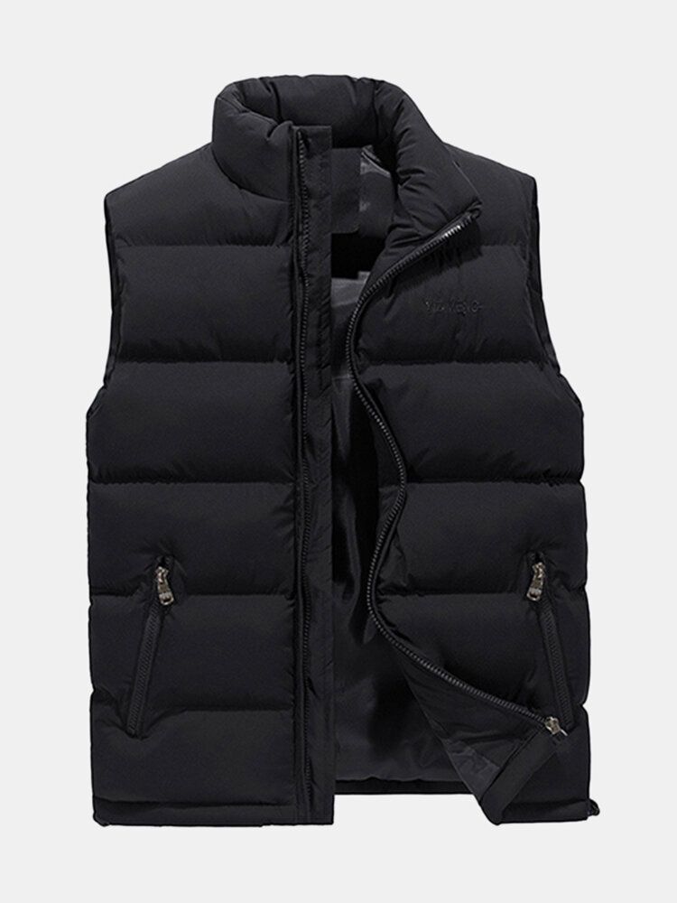 Épais Chaud Manteau Sans Manches Col Montant Inluslated Rembourré Gilet Pour Hommes Plus La Taille M-4xl