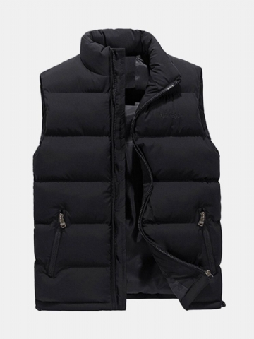 Épais Chaud Manteau Sans Manches Col Montant Inluslated Rembourré Gilet Pour Hommes Plus La Taille M-4xl