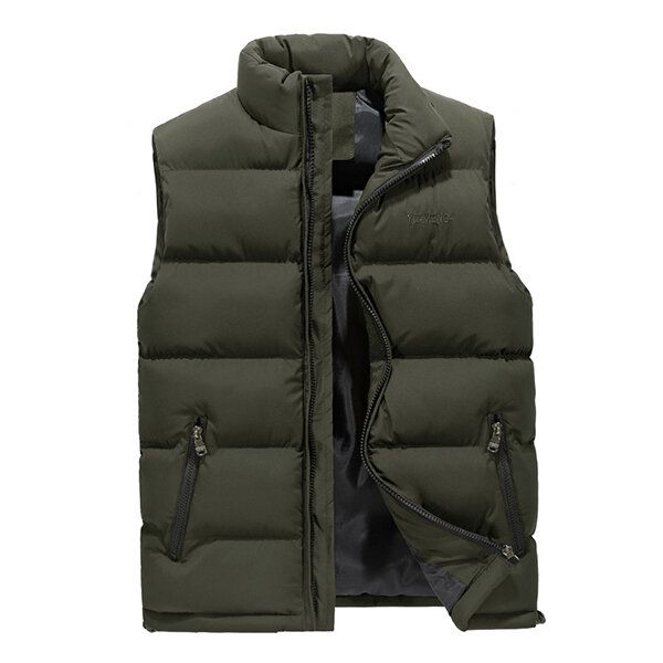 Épais Chaud Manteau Sans Manches Col Montant Inluslated Rembourré Gilet Pour Hommes Plus La Taille M-4xl