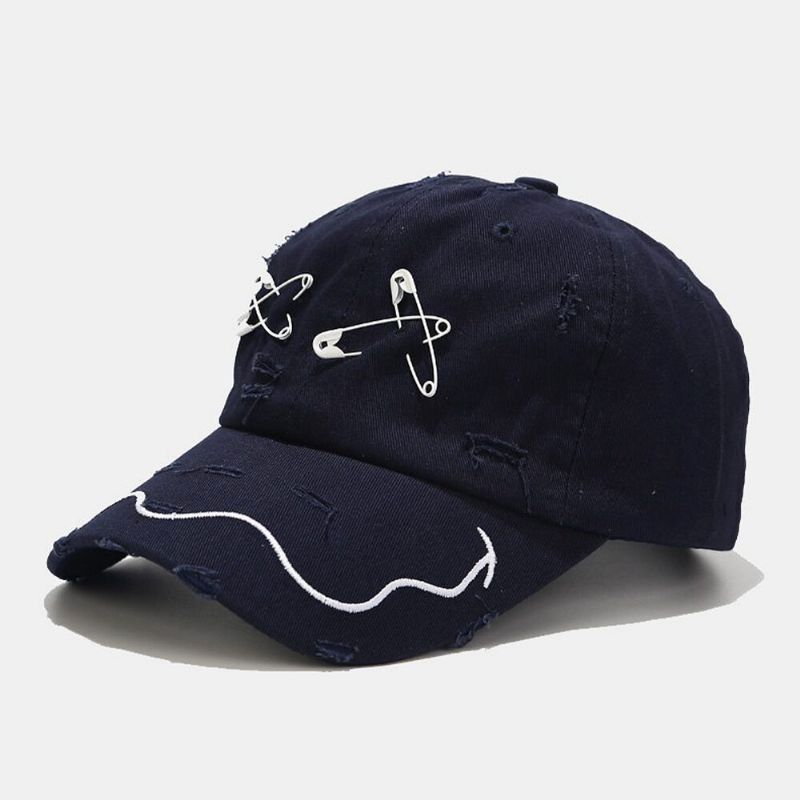 Épingles En Coton Unisexe Sourire Visage Décor Made-old Fashion Outdoor Sunshade Baseball Hat