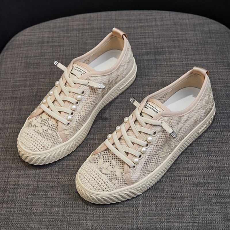 Espadrilles Décontractées À Cordon De Serrage Pour Femmes Baskets Confortables En Maille Respirante