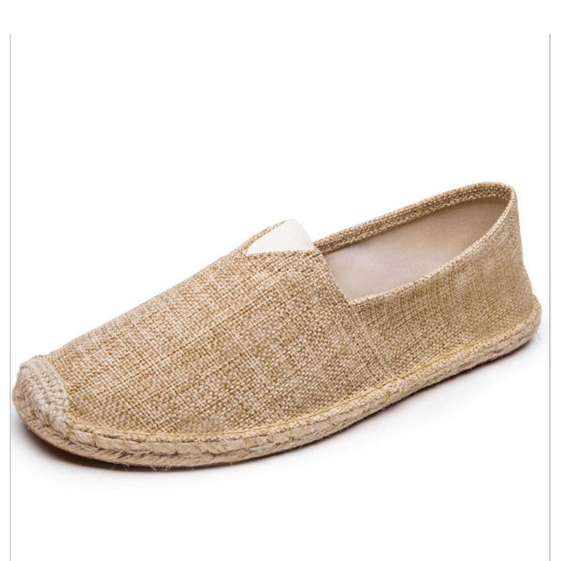 Espadrilles À Enfiler De Couleur Unie Pour Femmes Chaussures Plates De Pêcheur