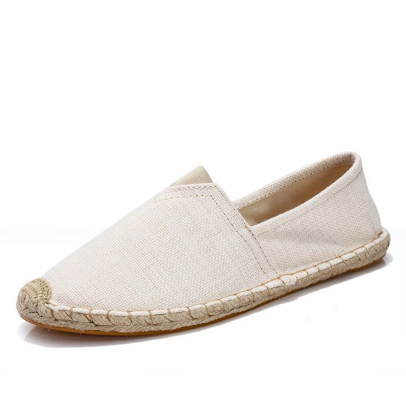 Espadrilles À Enfiler De Couleur Unie Pour Femmes Chaussures Plates De Pêcheur