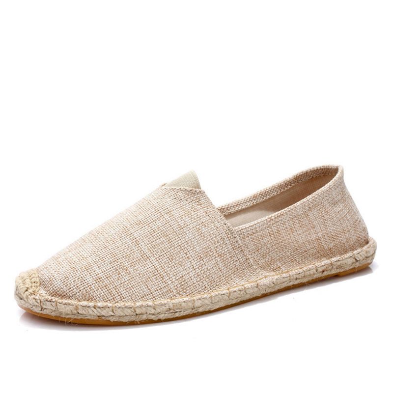 Espadrilles À Enfiler De Couleur Unie Pour Femmes Chaussures Plates De Pêcheur