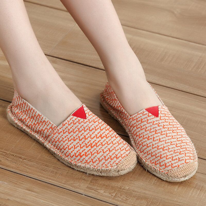 Espadrilles À Enfiler De Couleur Unie Pour Femmes Chaussures Plates De Pêcheur