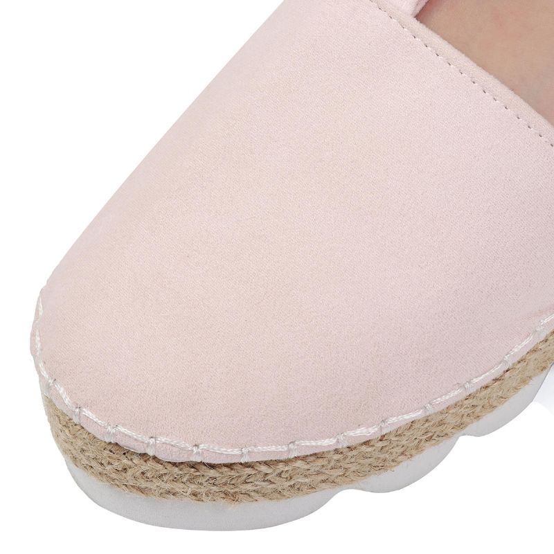 Espadrilles À Lanières Pour Femmes Grande Taille Sandales À Plateforme D'été Décontractées De Couleur Unie