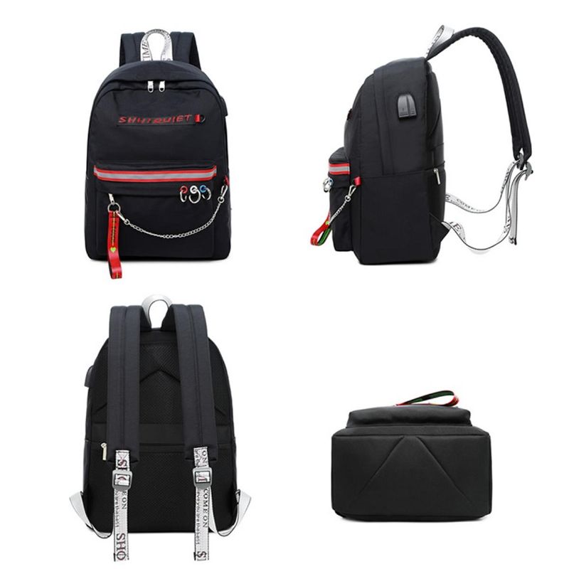 Étanche Anti-vol Femmes Usb Port Sac À Dos Ordinateur Portable Voyage École Sac À Bandoulière