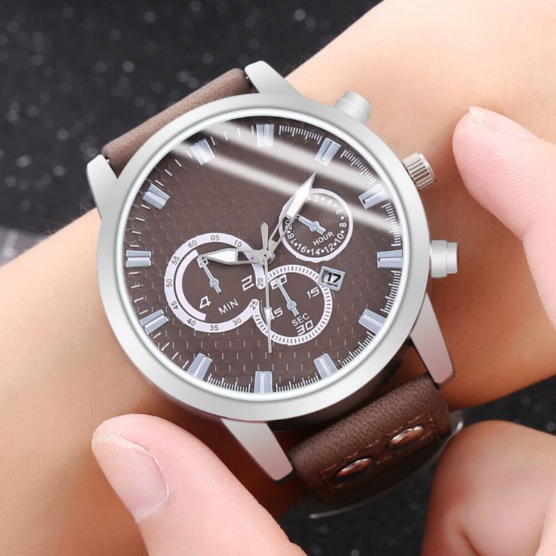 Fashion Elegent Alliage Sports Business Casual Ceinture Hommes Montre Quartz Montre