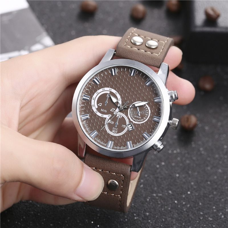 Fashion Elegent Alliage Sports Business Casual Ceinture Hommes Montre Quartz Montre