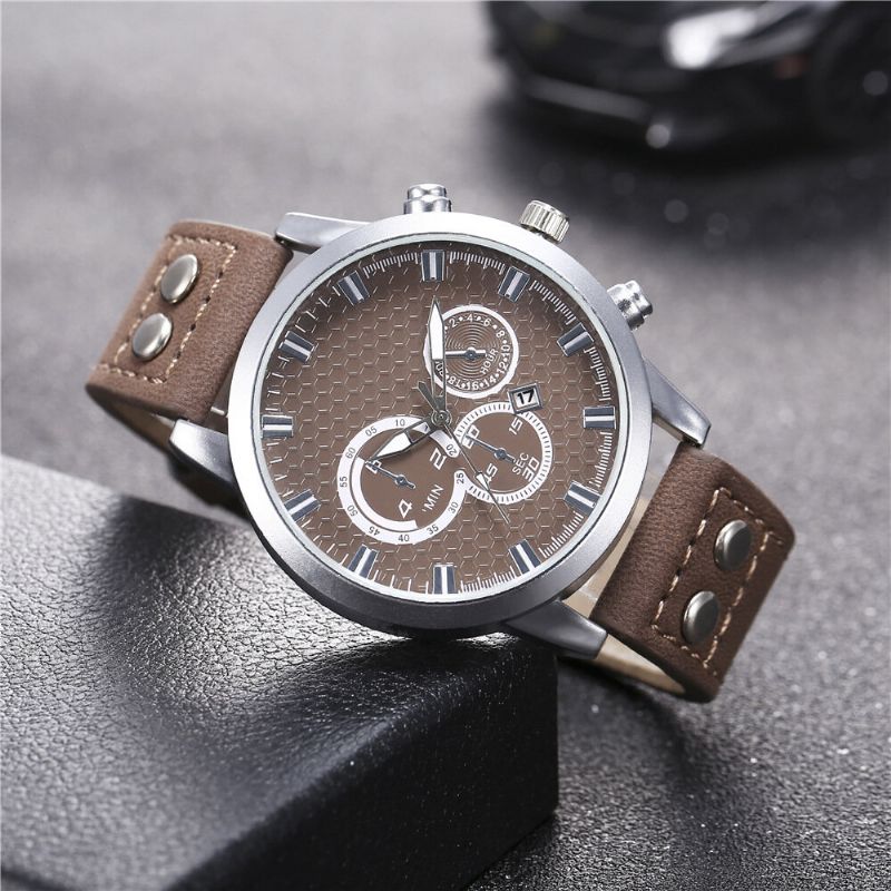 Fashion Elegent Alliage Sports Business Casual Ceinture Hommes Montre Quartz Montre