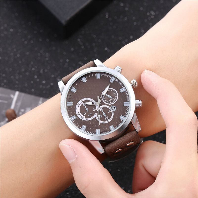 Fashion Elegent Alliage Sports Business Casual Ceinture Hommes Montre Quartz Montre