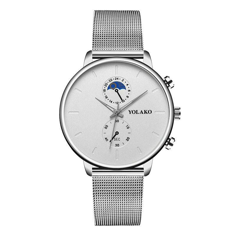 Fashion Mesh Strap Hommes Montre De Style D'affaires Étanche Montre À Quartz