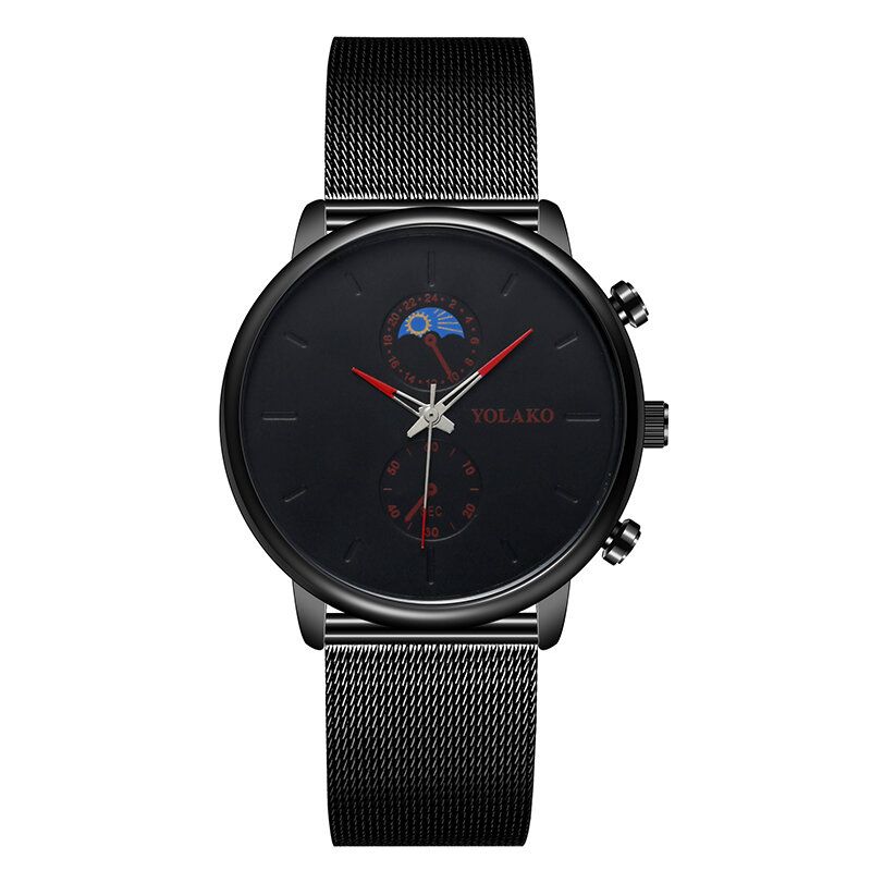 Fashion Mesh Strap Hommes Montre De Style D'affaires Étanche Montre À Quartz