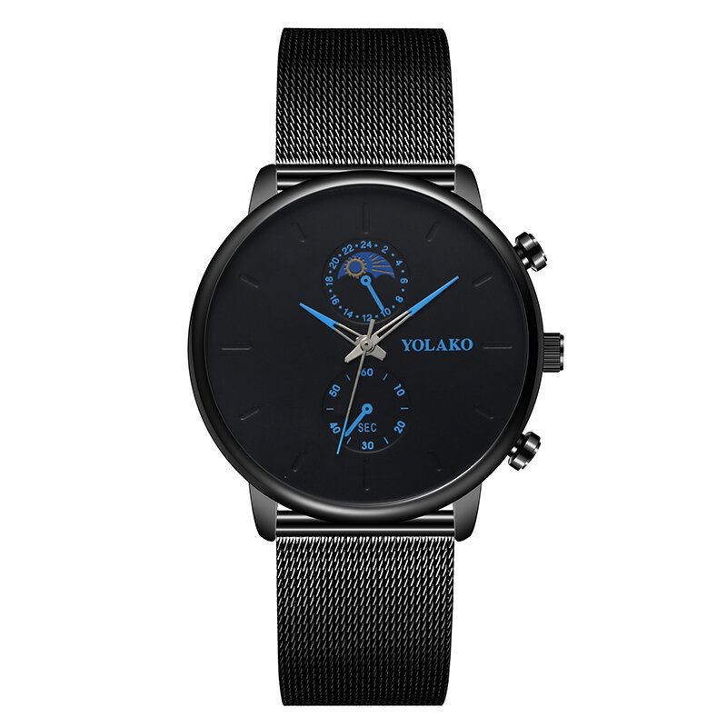 Fashion Mesh Strap Hommes Montre De Style D'affaires Étanche Montre À Quartz