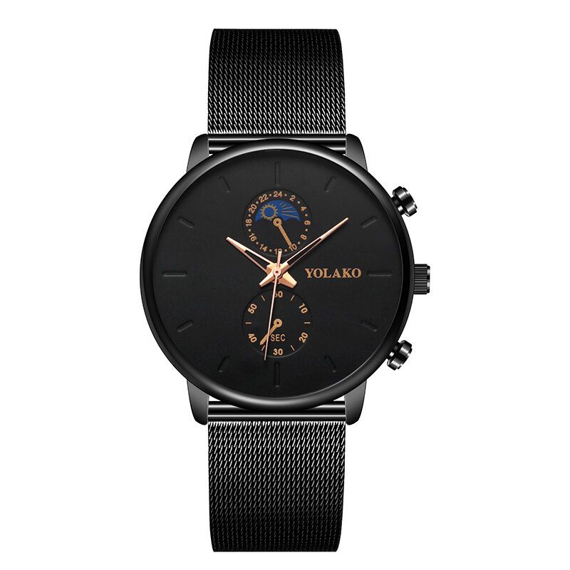 Fashion Mesh Strap Hommes Montre De Style D'affaires Étanche Montre À Quartz