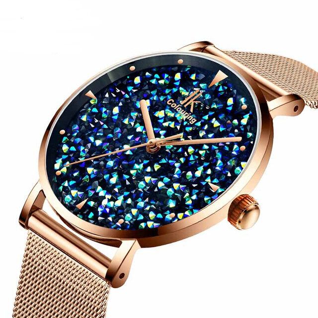 Fashion Style Gypsophila Dial Mesdames Montre Magnétique Montre À Quartz Ultra Mince