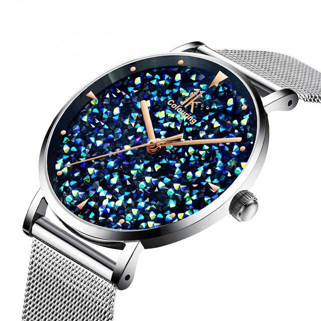 Fashion Style Gypsophila Dial Mesdames Montre Magnétique Montre À Quartz Ultra Mince