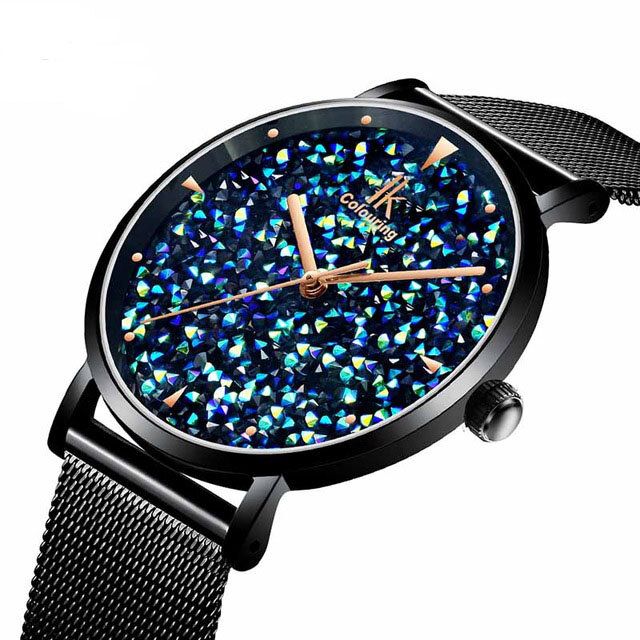 Fashion Style Gypsophila Dial Mesdames Montre Magnétique Montre À Quartz Ultra Mince