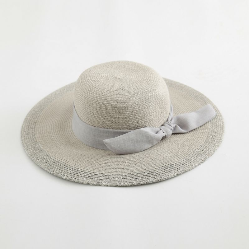 Femme Couleur Unie Coton Avec Noeud En Lin Voyage Vacances Soleil Bord De Mer Chapeau