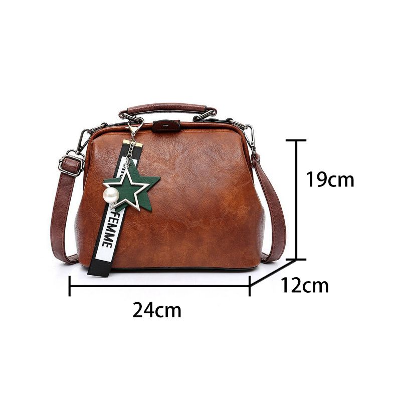 Femme Cuir Artificiel Vintage Grande Capacité Sac À Bandoulière Sangle Convertible Sac À Main Rétro