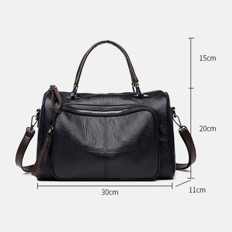 Femme Faux Cuir Vintage Antivol Grande Capacité Fourre-tout Sac À Main Sac À Bandoulière