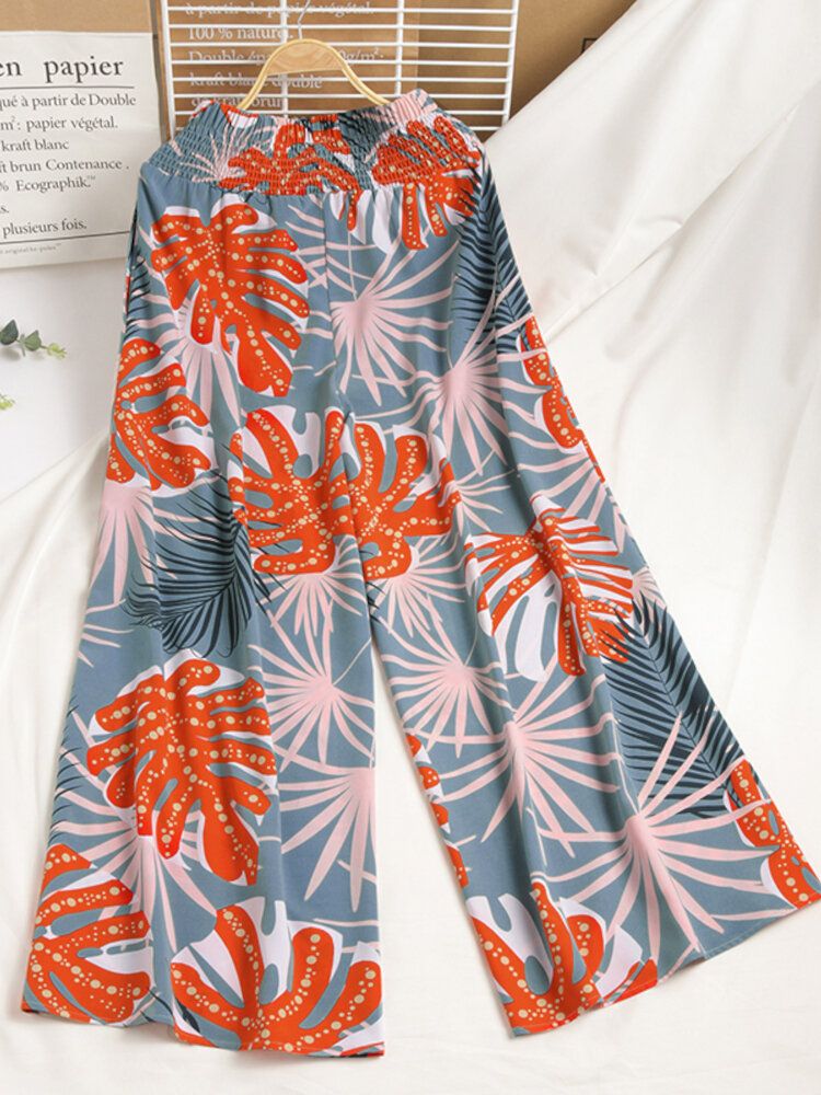 Femme Taille Élastique Floral Preppy Style 100% Polyester Pantalon Lâche