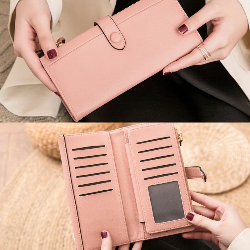 Femmes 21 Fentes Pour Cartes Solid Long Wallet Purse Phone Bag