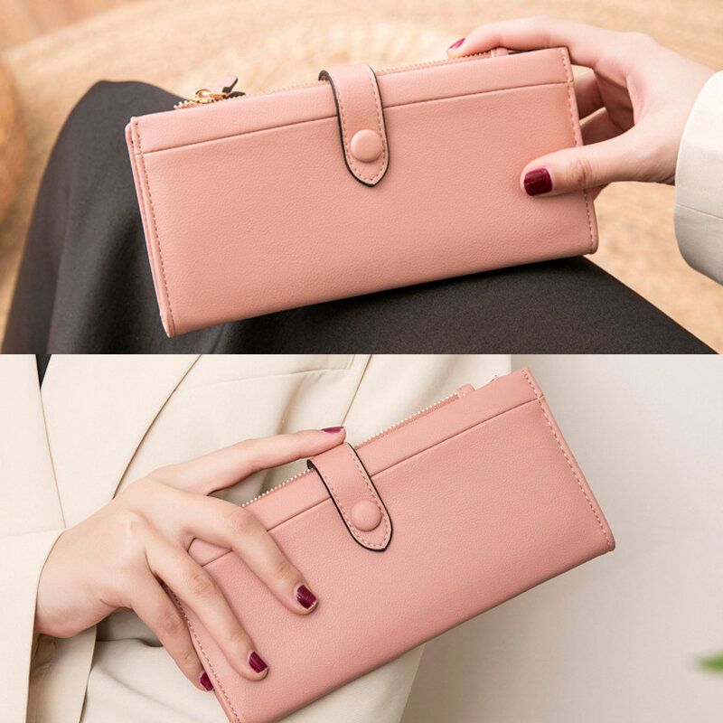 Femmes 21 Fentes Pour Cartes Solid Long Wallet Purse Phone Bag