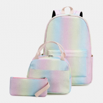 Femmes 3pcssuits Grande Capacité Dégradés De Couleurs Imperméables Sac À Dos Cartable