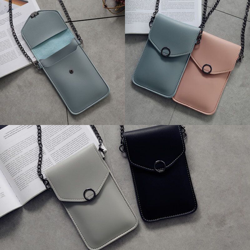 Femmes 6.3 Pouces Écran Tactile Chaîne Sac De Téléphone Décontracté Sac À Bandoulière Sac À Bandoulière