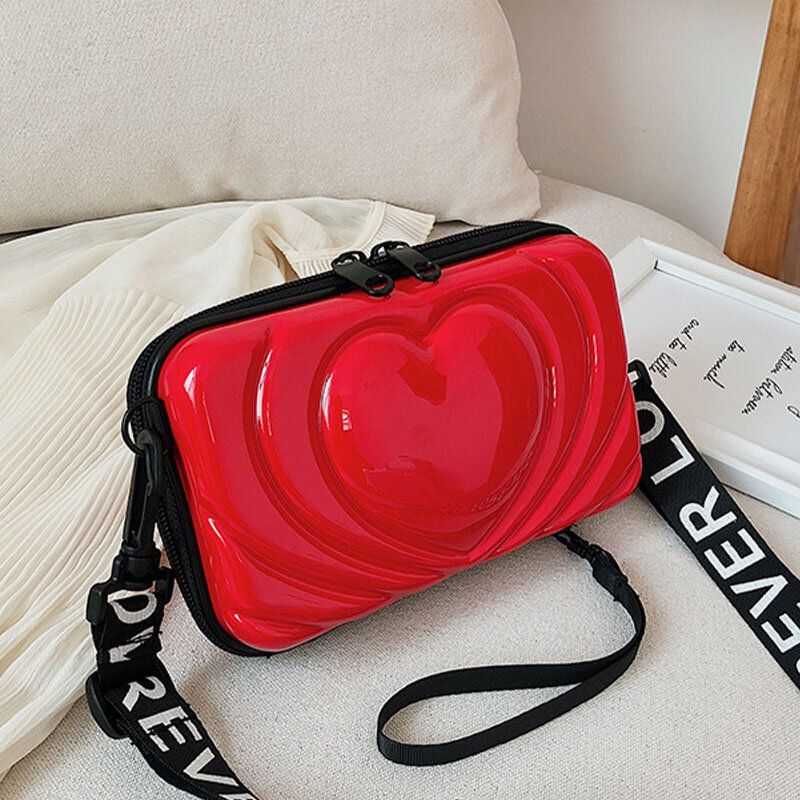 Femmes 6.5 Pouces Love Solid Trunk Phone Bag Crossbody Bag