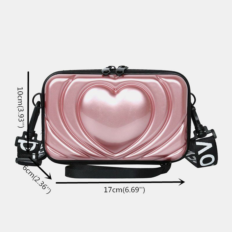 Femmes 6.5 Pouces Love Solid Trunk Phone Bag Crossbody Bag