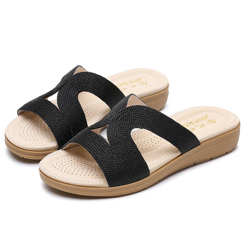 Femmes Bohême Weave Cut-out Casual Comfy Wearable Wedges Sandals