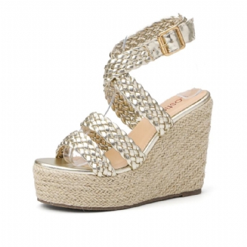 Femmes Braid Strap Espadrille Slingback Platform Sandals