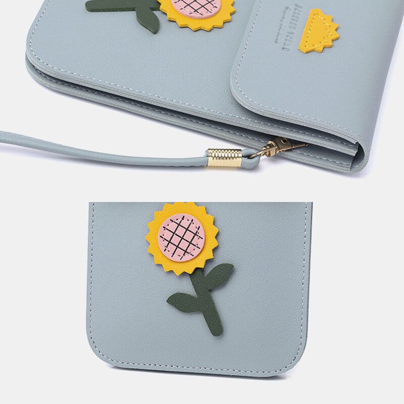 Femmes Casual Fleur Imprimé 6.3 Pouces Téléphone Sac Mini Sac À Bandoulière Sac À Bandoulière