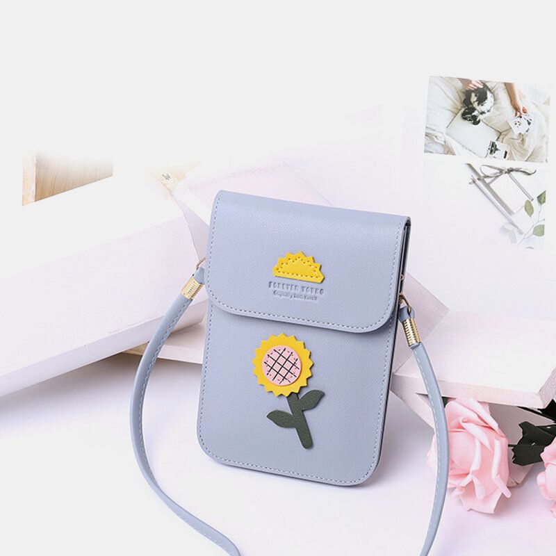 Femmes Casual Fleur Imprimé 6.3 Pouces Téléphone Sac Mini Sac À Bandoulière Sac À Bandoulière