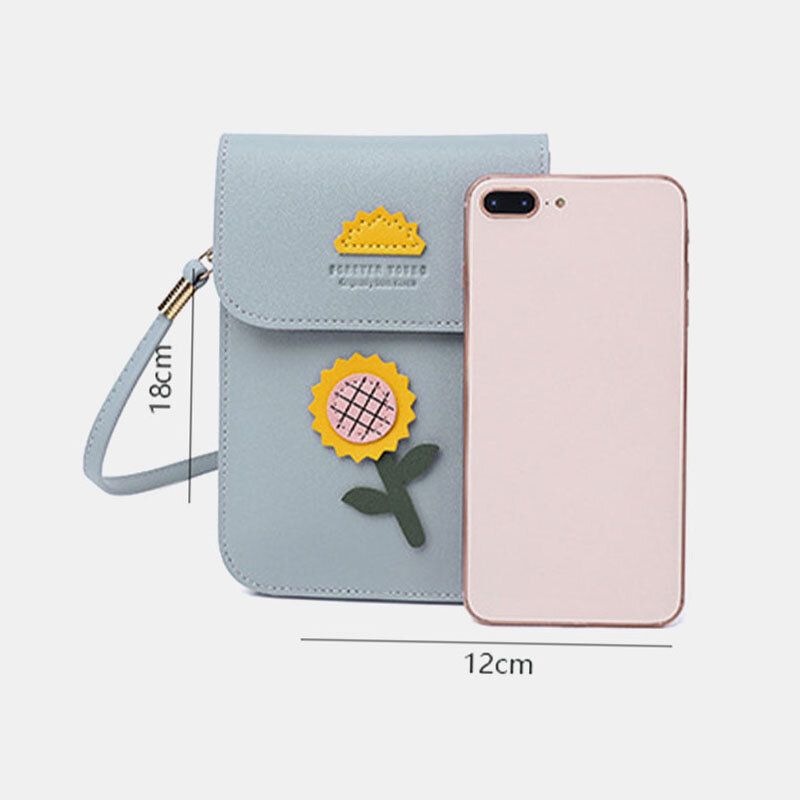 Femmes Casual Fleur Imprimé 6.3 Pouces Téléphone Sac Mini Sac À Bandoulière Sac À Bandoulière