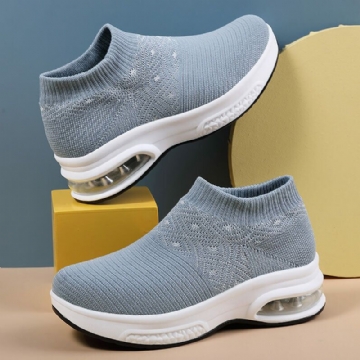 Femmes Casual Knitted Sports Simplicity Chaussures De Course Confortables