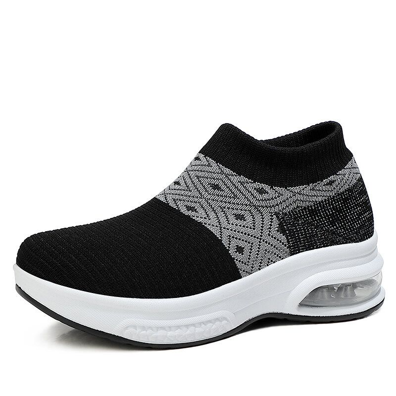 Femmes Casual Knitted Sports Simplicity Chaussures De Course Confortables