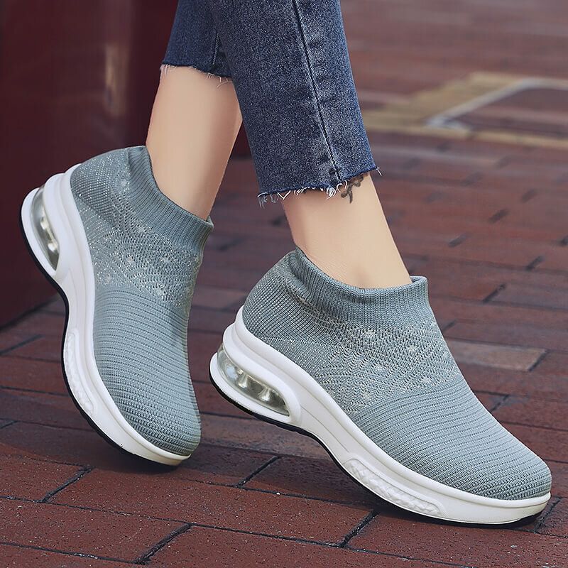 Femmes Casual Knitted Sports Simplicity Chaussures De Course Confortables