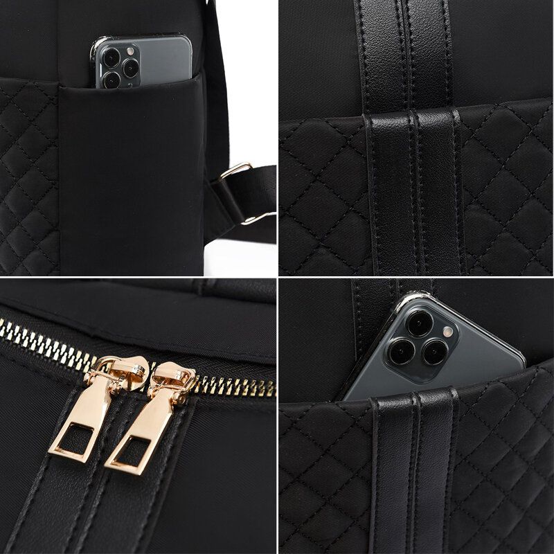 Femmes Casual Soild Strap Design Grande Capacité 14 Pouces Ordinateur Portable Sac À Dos Sac À Dos