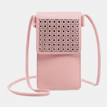 Femmes Casual Solide Évider Écran Tactile 6.3 Pouces Sac De Téléphone Sac À Bandoulière Sac À Bandoulière