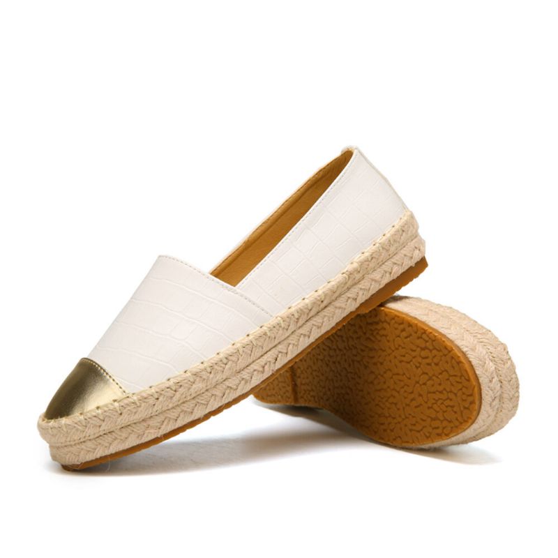 Femmes Casual Splicing Slip On Espadrille Mocassins Appartements Chaussures De Pêcheur