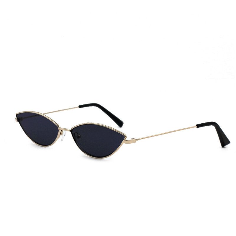 Femmes Cat Eye Shape Frameless Small Lens Vintage Personnalité Casual Outdoor Uv Protection Lunettes De Soleil