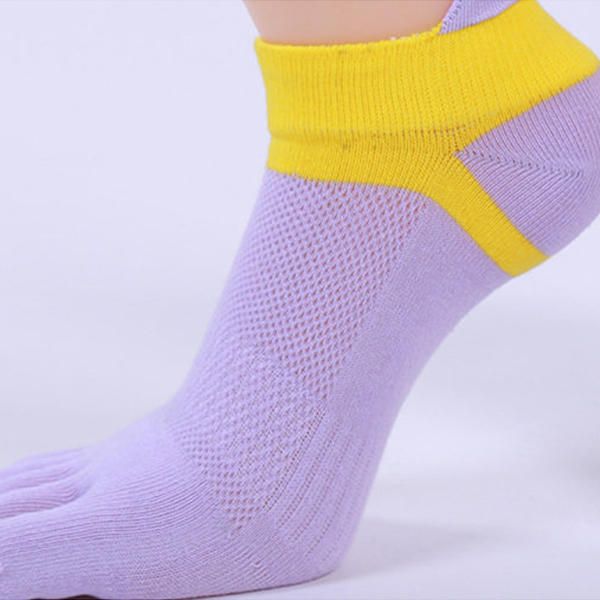 Femmes Cinq Orteils Respirant Sport Yoga Chaussette Coton Exercice Cyclisme Cheville Chaussettes