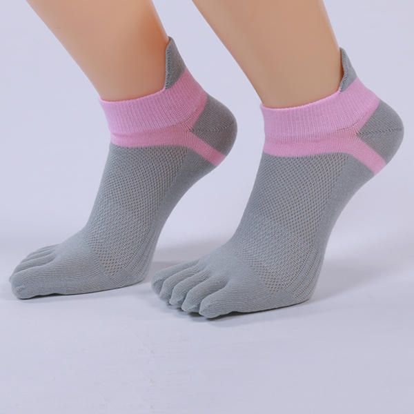 Femmes Cinq Orteils Respirant Sport Yoga Chaussette Coton Exercice Cyclisme Cheville Chaussettes